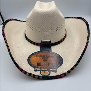 Bullhide Cream Cowboy Hat with Multicolor Trim